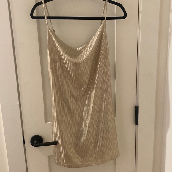 Gold Cowell Neck Dress - Picture 1 of 2